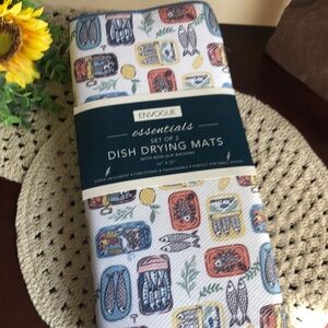 Envogue Colorful SARDINE Print Dish Drying Mats Set